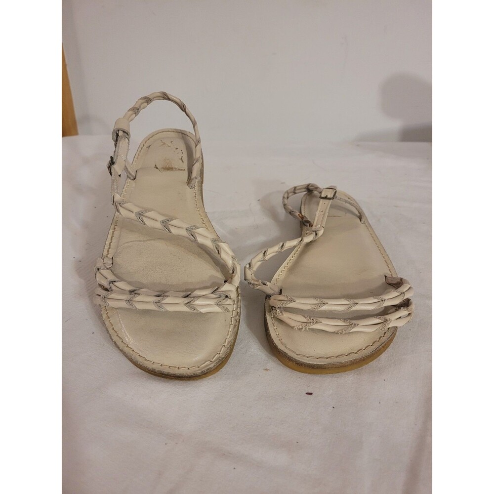 Made In Italy Twisted Stappy Leather Cushioned Sandals Sz 9